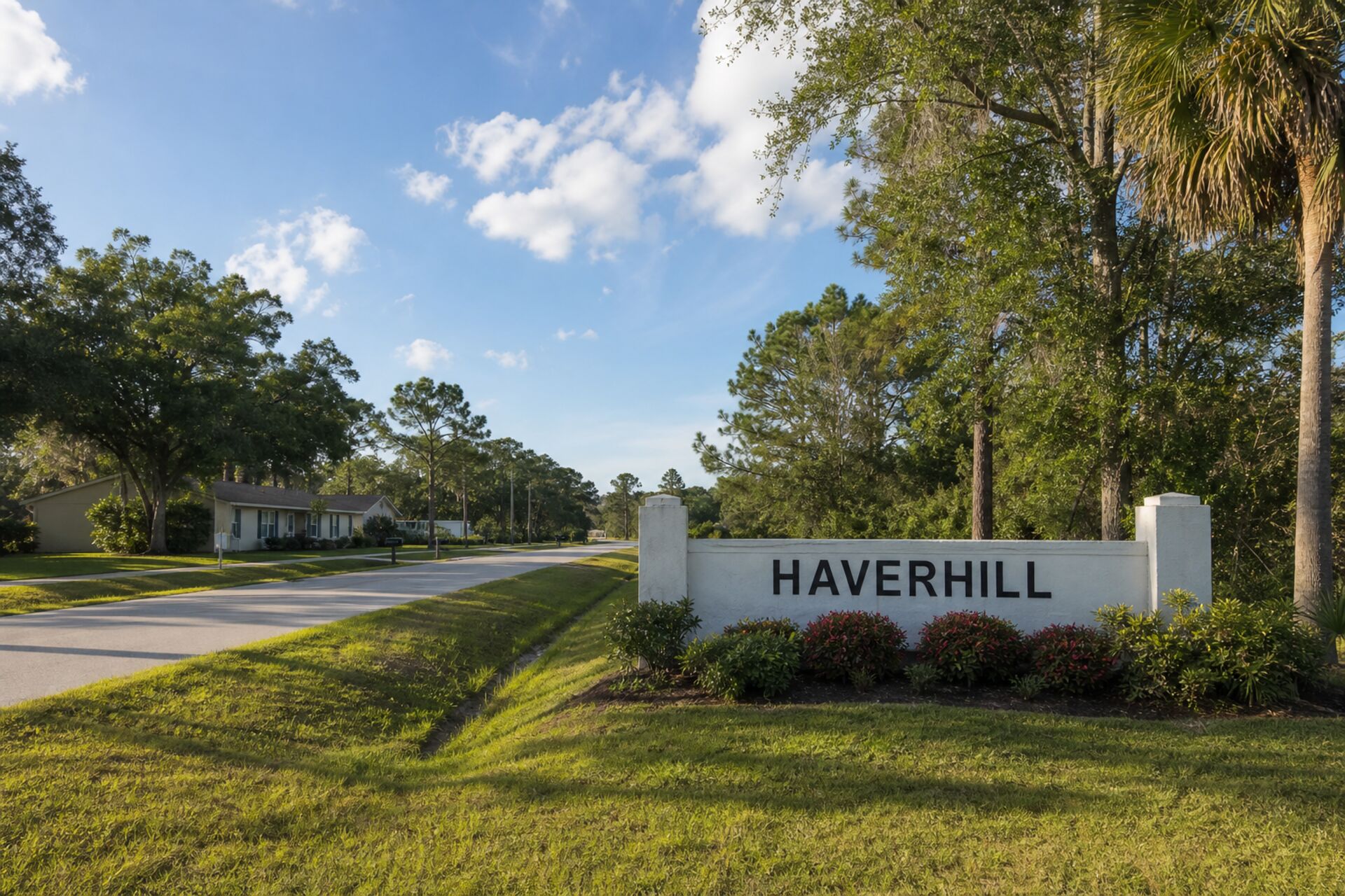Welcome sign at the entrance to Haverhill, Florida